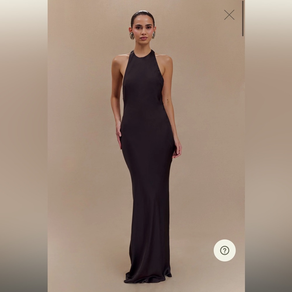 Meshki Black Strapless Sheath Gown